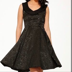 Black on black damask dress sz 14 NWT